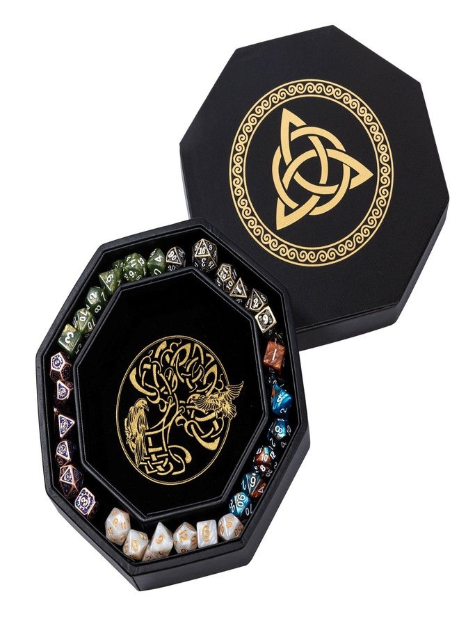Soar Forge DND Dice Tray - Premium 9 Inch Tray Dungeons and Dragons - Exquisitely Detailed Gold World Tree & Triquetra Design - Perfect Rolling & Box Storage to Protect Your Dice for D&D and RPG - Image 4